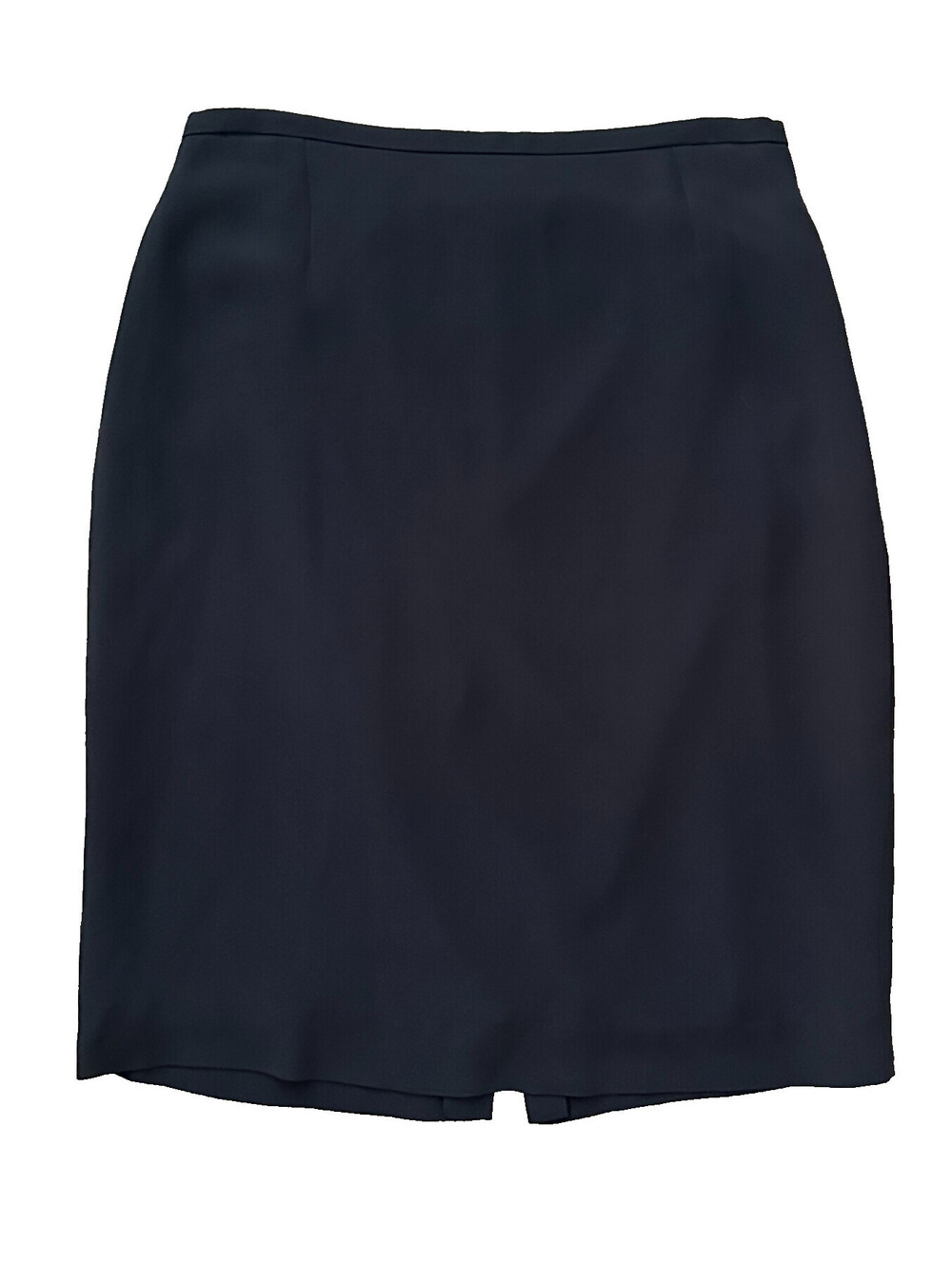 Vintage Armani Collezioni Black Pencil Skirt Silk Blend Italy 1990s Lined 8